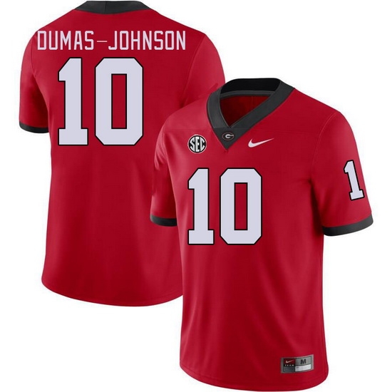 Men #10 Jamon Dumas-Johnson Georgia Bulldogs College Football Jerseys Stitched-Red Men #10 Jamon Dumas-Johnson Georgia Bulldogs College Football Jerseys Stitched-Red