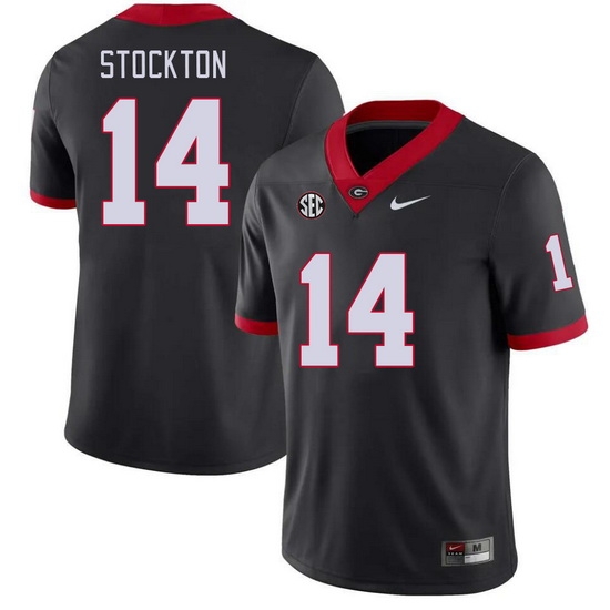 Men #14 Gunner Stockton Georgia Bulldogs College Football Jerseys Stitched-Black Men #14 Gunner Stockton Georgia Bulldogs College Football Jerseys Stitched-Black