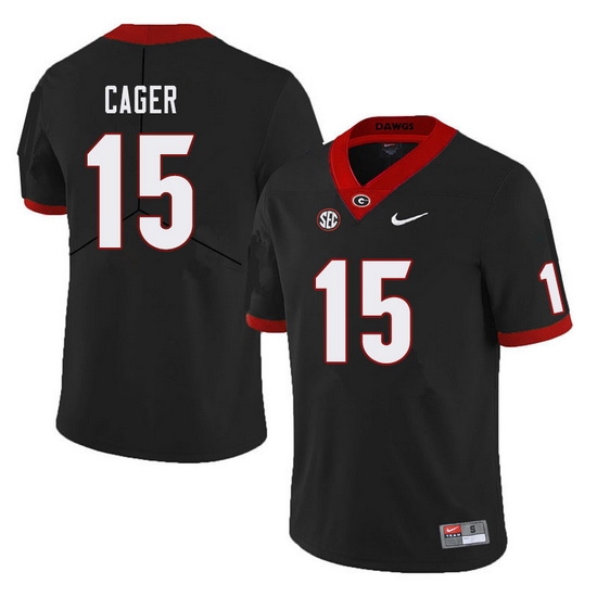 Men #15 Lawrence Cager Georgia Bulldogs College Football Jerseys Sale-Black Men #15 Lawrence Cager Georgia Bulldogs College Football Jerseys Sale-Black