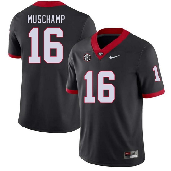 Men #16 Jackson Muschamp Georgia Bulldogs College Football Jerseys Stitched-Black Men #16 Jackson Muschamp Georgia Bulldogs College Football Jerseys Stitched-Black