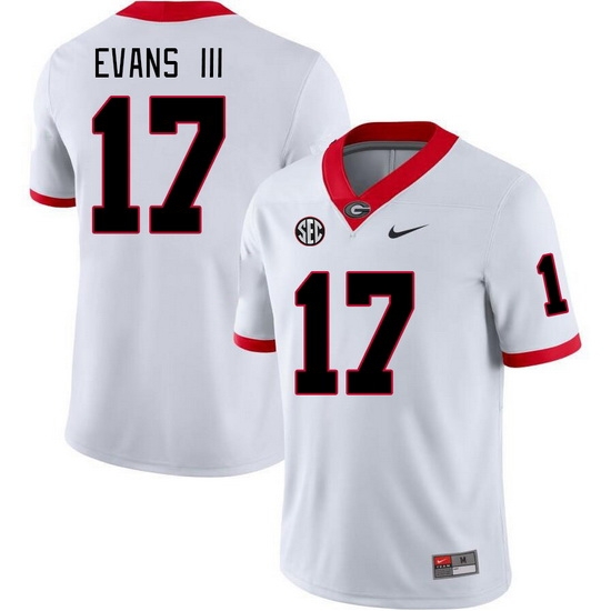 Men #17 Anthony Evans III Georgia Bulldogs College Football Jerseys Stitched-White Men #17 Anthony Evans III Georgia Bulldogs College Football Jerseys Stitched-White