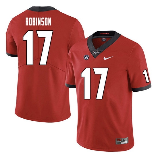 Men #17 Justin Robinson Georgia Bulldogs College Football Jerseys Sale-Red Men #17 Justin Robinson Georgia Bulldogs College Football Jerseys Sale-Red
