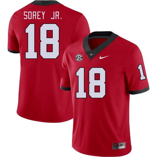 Men #18 Xavian Sorey Jr. Georgia Bulldogs College Football Jerseys Stitched-Red Men #18 Xavian Sorey Jr. Georgia Bulldogs College Football Jerseys Stitched-Red