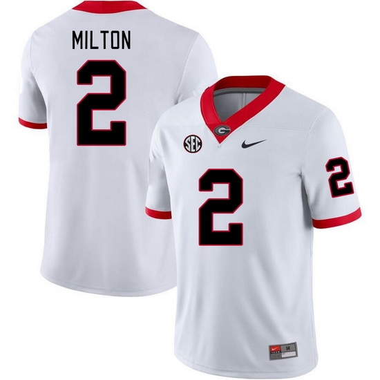 Men #2 Kendall Milton Georgia Bulldogs College Football Jerseys Stitched-White Men #2 Kendall Milton Georgia Bulldogs College Football Jerseys Stitched-White