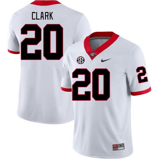 Men #20 Sevaughn Clark Georgia Bulldogs College Football Jerseys Stitched-White Men #20 Sevaughn Clark Georgia Bulldogs College Football Jerseys Stitched-White