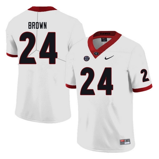 Men #24 Matthew Brown Georgia Bulldogs College Football Jerseys Sale-white Men #24 Matthew Brown Georgia Bulldogs College Football Jerseys Sale-white