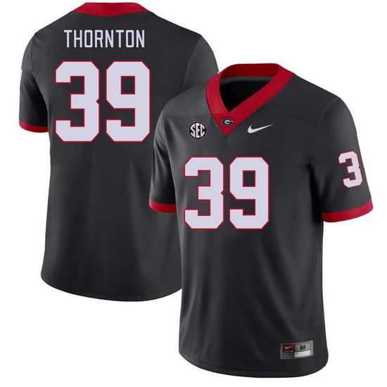 Men #39 Miles Thornton Georgia Bulldogs College Football Jerseys Stitched-Black Men #39 Miles Thornton Georgia Bulldogs College Football Jerseys Stitched-Black