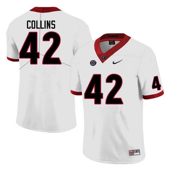 Men #42 Graham Collins Georgia Bulldogs College Football Jerseys Sale-White Anniversary Men #42 Graham Collins Georgia Bulldogs College Football Jerseys Sale-White Anniversary