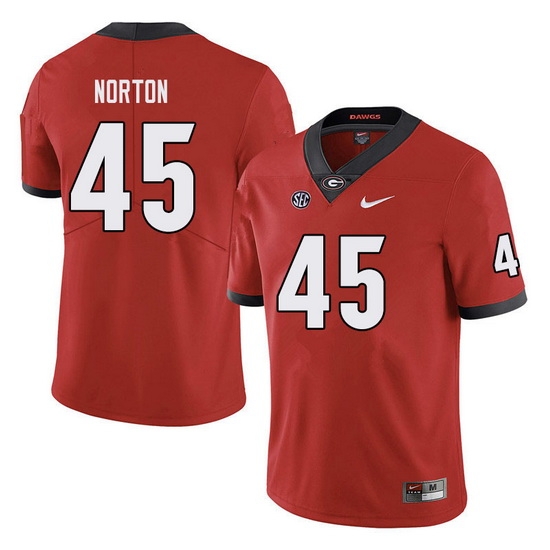 Men #45 Bill Norton Georgia Bulldogs College Football Jerseys red Men #45 Bill Norton Georgia Bulldogs College Football Jerseys red