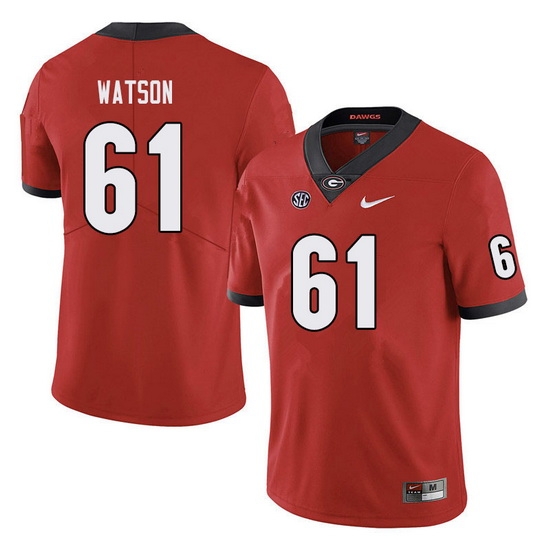 Men #61 Blake Watson Georgia Bulldogs College Football Jerseys red Men #61 Blake Watson Georgia Bulldogs College Football Jerseys red