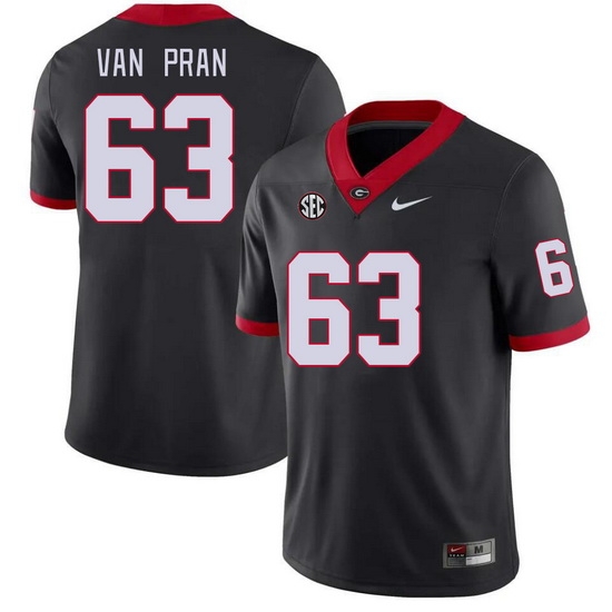Men #63 Sedrick Van Pran Georgia Bulldogs College Football Jerseys Stitched-Black Men #63 Sedrick Van Pran Georgia Bulldogs College Football Jerseys Stitched-Black