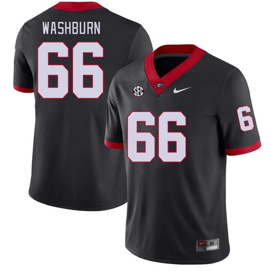 Men #66 Jonathan Washburn Georgia Bulldogs College Football Jerseys Stitched-Black Men #66 Jonathan Washburn Georgia Bulldogs College Football Jerseys Stitched-Black