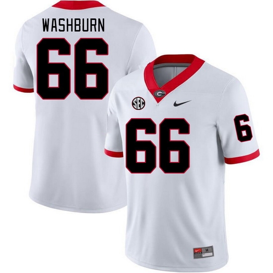 Men #66 Jonathan Washburn Georgia Bulldogs College Football Jerseys Stitched-White Men #66 Jonathan Washburn Georgia Bulldogs College Football Jerseys Stitched-White