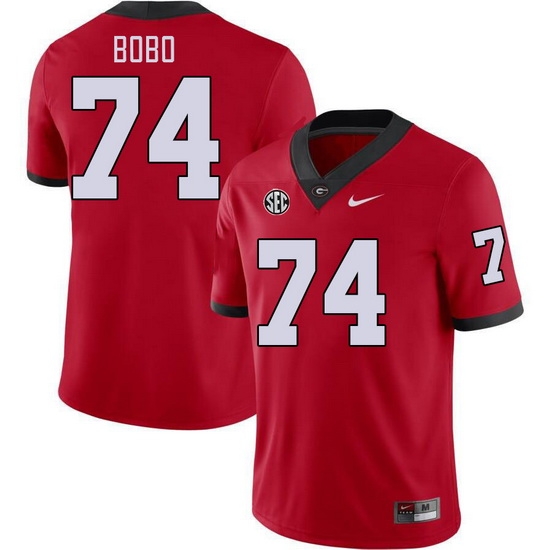 Men #74 Drew Bobo Georgia Bulldogs College Football Jerseys Stitched-Red Men #74 Drew Bobo Georgia Bulldogs College Football Jerseys Stitched-Red