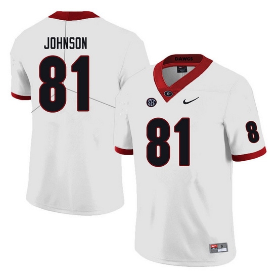 Men #81 Jaylen Johnson Georgia Bulldogs College Football Jerseys white Men #81 Jaylen Johnson Georgia Bulldogs College Football Jerseys white