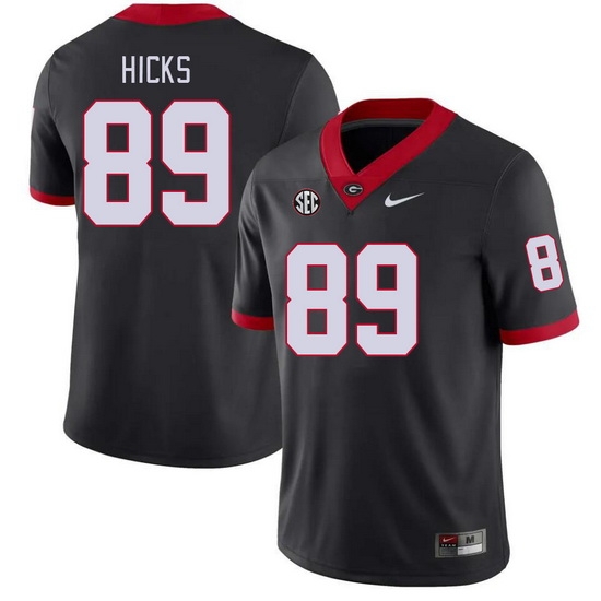 Men #89 Braxton Hicks Georgia Bulldogs College Football Jerseys Stitched-Black Men #89 Braxton Hicks Georgia Bulldogs College Football Jerseys Stitched-Black