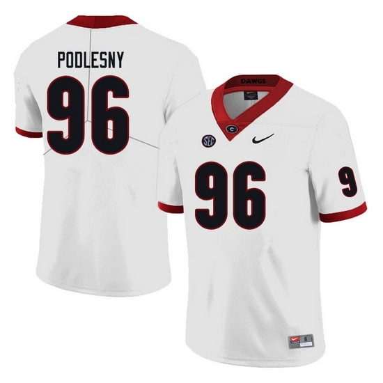 Men #96 Jack Podlesny Georgia Bulldogs College Football Jerseys white Men #96 Jack Podlesny Georgia Bulldogs College Football Jerseys white
