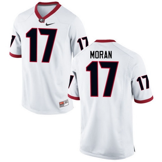 Men Georgia Bulldogs #17 Josh Moran College Football Jerseys-White Men Georgia Bulldogs #17 Josh Moran College Football Jerseys-White