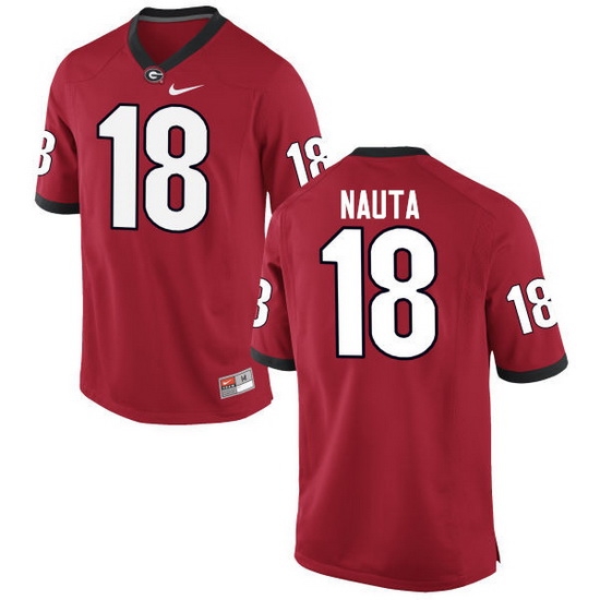 Men Georgia Bulldogs #18 Isaac Nauta College Football Jerseys-Red Men Georgia Bulldogs #18 Isaac Nauta College Football Jerseys-Red