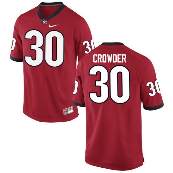 Men Georgia Bulldogs #30 Tae Crowder College Football Jerseys-Red Men Georgia Bulldogs #30 Tae Crowder College Football Jerseys-Red