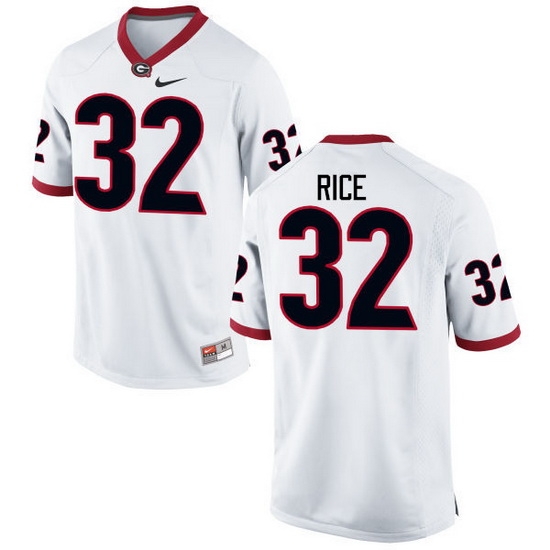 Men Georgia Bulldogs #32 Monty Rice College Football Jerseys-White Men Georgia Bulldogs #32 Monty Rice College Football Jerseys-White
