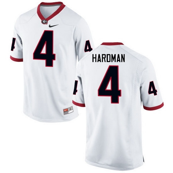 Men Georgia Bulldogs #4 Mecole Hardman College Football Jerseys-White Men Georgia Bulldogs #4 Mecole Hardman College Football Jerseys-White