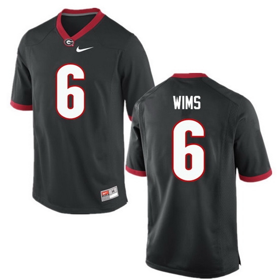 Men Georgia Bulldogs #6 Javon Wims College Football Jerseys-Black Men Georgia Bulldogs #6 Javon Wims College Football Jerseys-Black