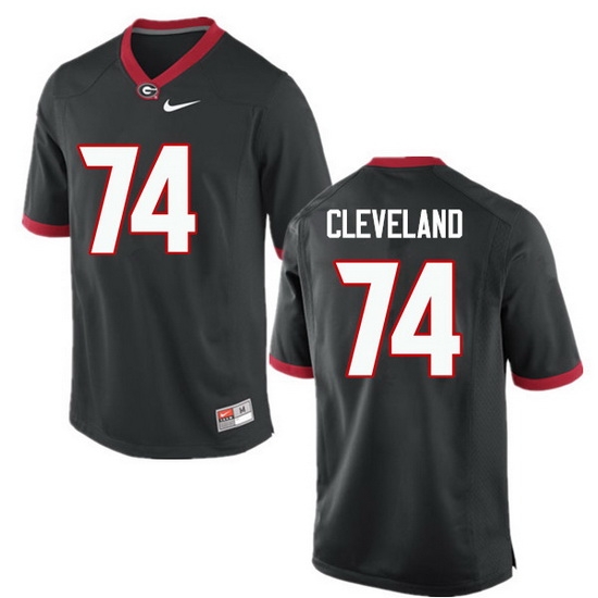 Men Georgia Bulldogs #74 Ben Cleveland College Football Jerseys-Black