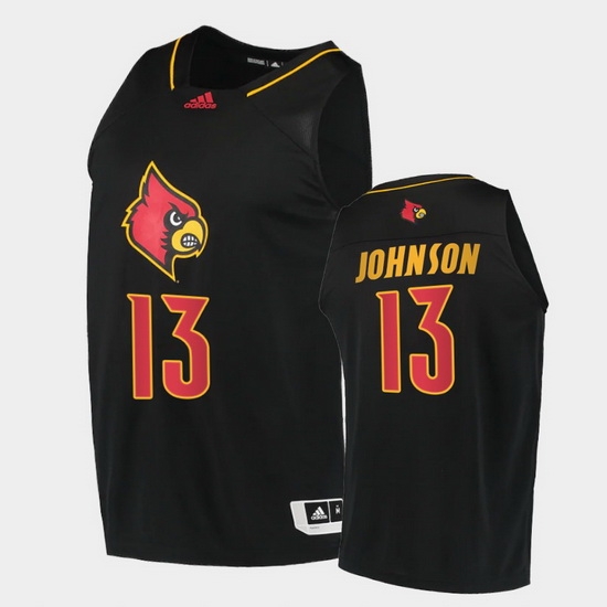 Men Louisville Cardinals David Johnson Alternate Black College Basketball 2020 21 Jersey Men Louisville Cardinals David Johnson Alternate Black College Basketball 2020 21 Jersey