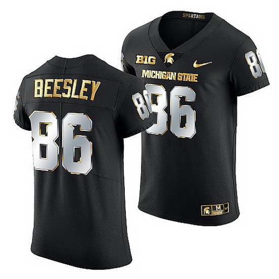 Michigan State Spartans Drew Beesley 2021 22 Golden Edition Limited Football Black Jersey Michigan State Spartans Drew Beesley 2021 22 Golden Edition Limited Football Black Jersey