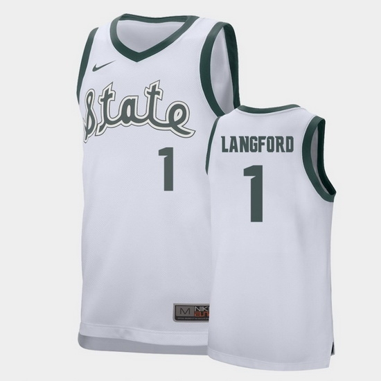 Michigan State Spartans Josh Langford White Retro Performance Men'S Jersey Michigan State Spartans Josh Langford White Retro Performance Men'S Jersey
