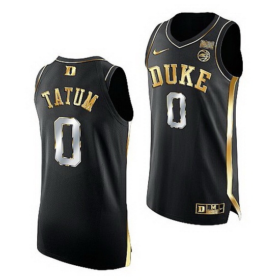 Duke Blue Devils Jayson Tatum Black Golden Edition Nba Alumni Jersey Duke Blue Devils Jayson Tatum Black Golden Edition Nba Alumni Jersey