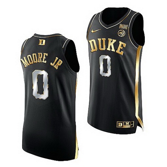 Duke Blue Devils Wendell Moore Jr. Black Golden Edition 2021 22Authentic Basketball Jersey Duke Blue Devils Wendell Moore Jr. Black Golden Edition 2021 22Authentic Basketball Jersey