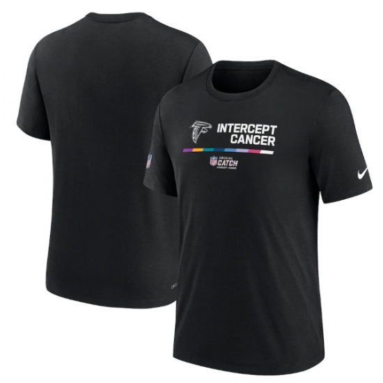 Men Atlanta Falcons 2022 Black Crucial Catch Performance T Shirt Men Atlanta Falcons 2022 Black Crucial Catch Performance T Shirt