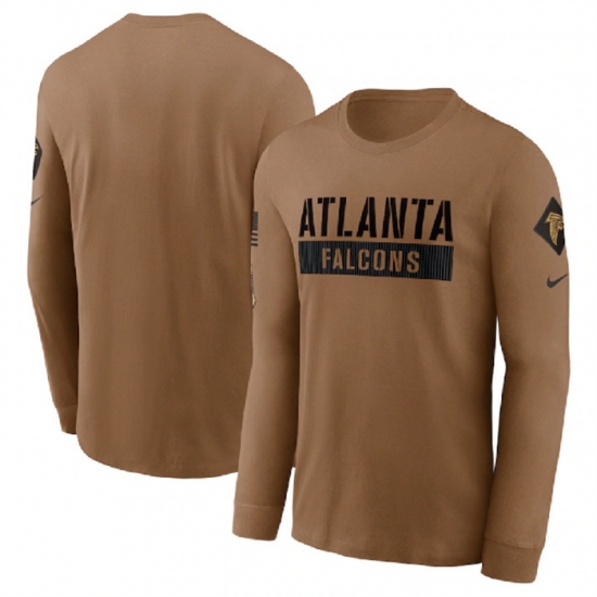 Men Atlanta Falcons 2023 Brown Salute To Service Long Sleeve T Shirt Men Atlanta Falcons 2023 Brown Salute To Service Long Sleeve T Shirt