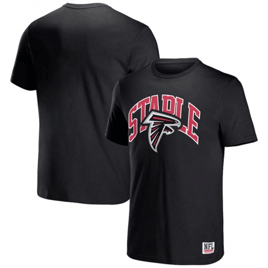 Men Atlanta Falcons X Staple Black Logo Lockup T Shirt Men Atlanta Falcons X Staple Black Logo Lockup T Shirt