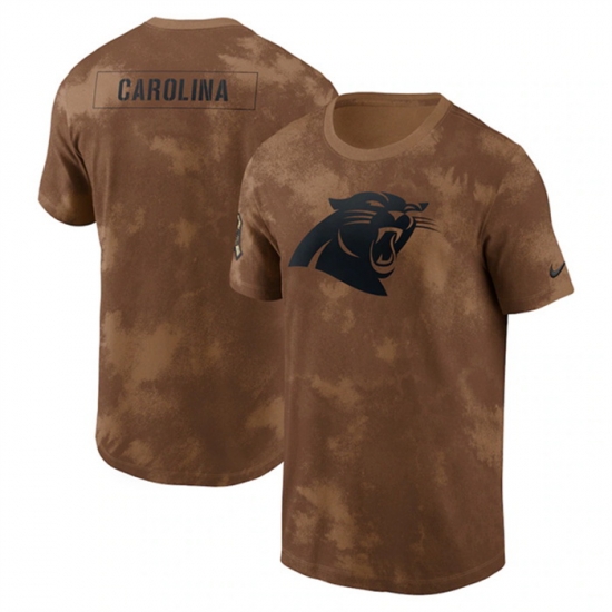 Men Carolina Panthers 2023 Brown Salute To Service Sideline T Shirt Men Carolina Panthers 2023 Brown Salute To Service Sideline T Shirt