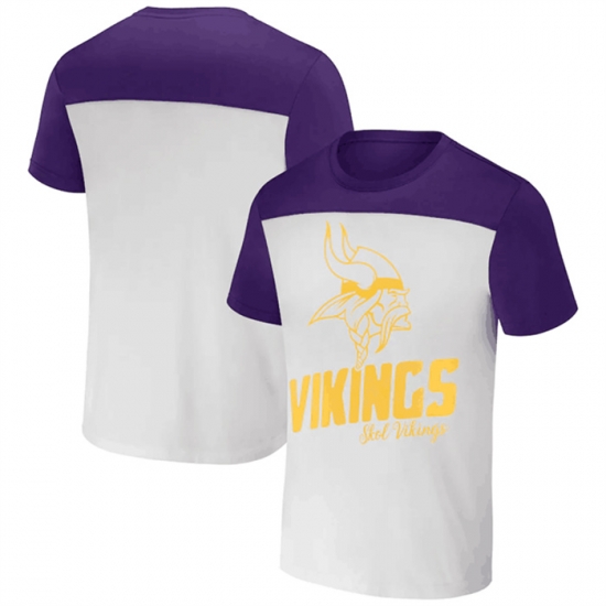 Men Minnesota Vikings Cream Purple X Darius Rucker Collection Colorblocked T Shirt Men Minnesota Vikings Cream Purple X Darius Rucker Collection Colorblocked T Shirt