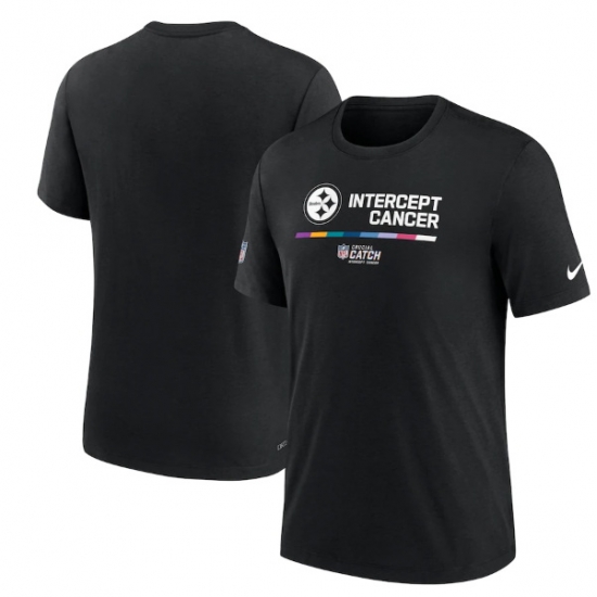 Men Pittsburgh Steelers 2022 Black Crucial Catch Performance T Shirt Men Pittsburgh Steelers 2022 Black Crucial Catch Performance T Shirt