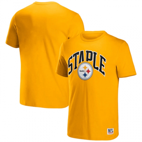 Men Pittsburgh Steelers X Staple Gold Logo Lockup T Shirt Men Pittsburgh Steelers X Staple Gold Logo Lockup T Shirt