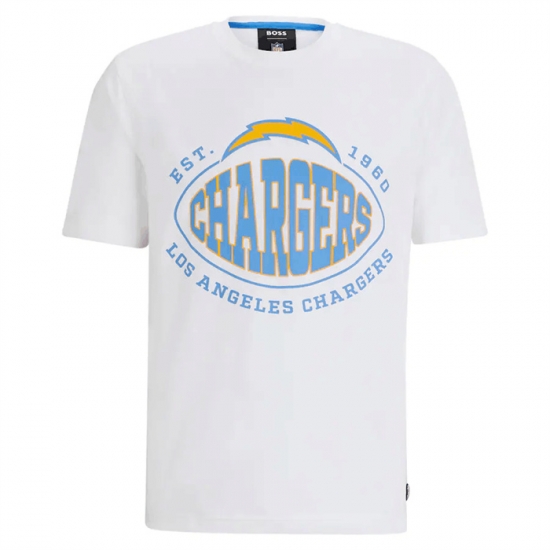 Men Los Angeles Chargers White BOSS X Trap T Shirt