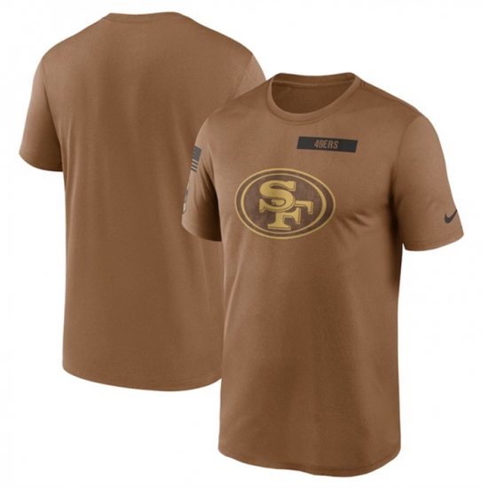 Men San Francisco 49ers 2023 Brown Salute To Service Legend Performance T Shirt Men San Francisco 49ers 2023 Brown Salute To Service Legend Performance T Shirt