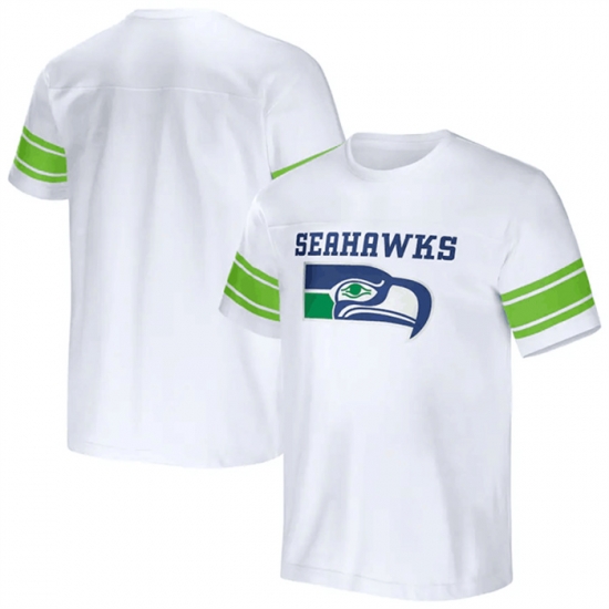 Men Seattle Seahawks White X Darius Rucker Collection Football Striped T Shirt Men Seattle Seahawks White X Darius Rucker Collection Football Striped T Shirt