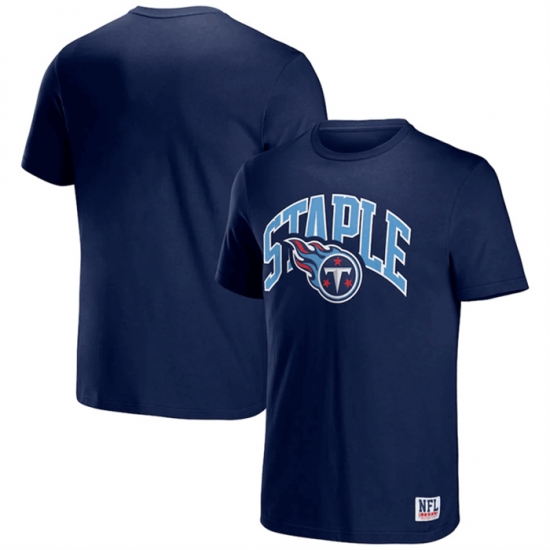 Men Tennessee Titans X Staple Navy Logo Lockup T Shirt Men Tennessee Titans X Staple Navy Logo Lockup T Shirt