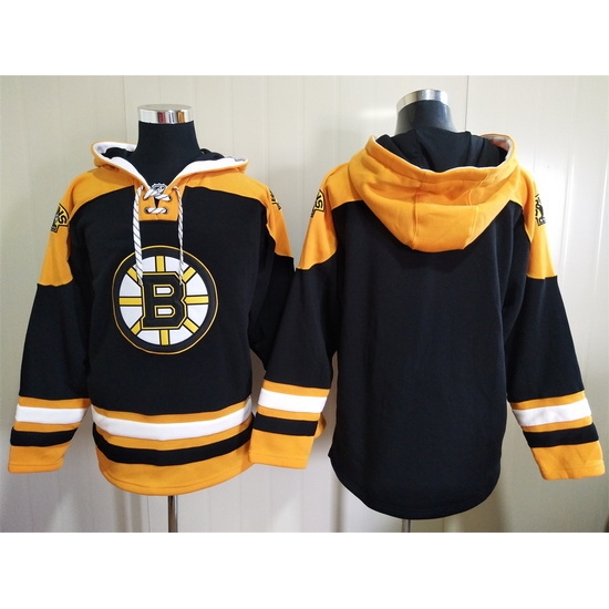 Men's Boston Bruins Blank Black Ageless Must-Have Lace-Up Pullover Hoodie Men's Boston Bruins Blank Black Ageless Must-Have Lace-Up Pullover Hoodie