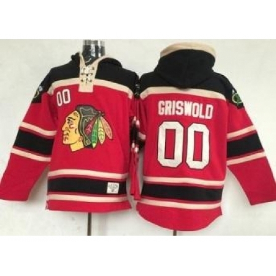 Chicago Blackhawks #00 Clark Griswold Red Lace-Up NHL Jersey Hoodie Chicago Blackhawks #00 Clark Griswold Red Lace-Up NHL Jersey Hoodie