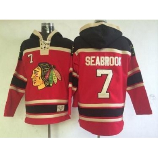 Chicago Blackhawks #7 Brent Seabrook Red Lace-Up NHL Jersey Hoodie Chicago Blackhawks #7 Brent Seabrook Red Lace-Up NHL Jersey Hoodie