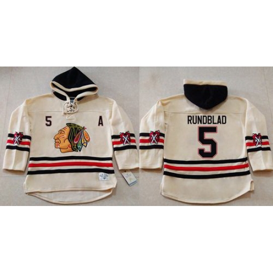 Men Chicago Blackhawks 5 David Rundblad Cream Heavyweight Pullover Hoodie Stitched NHL Jersey Men Chicago Blackhawks 5 David Rundblad Cream Heavyweight Pullover Hoodie Stitched NHL Jersey