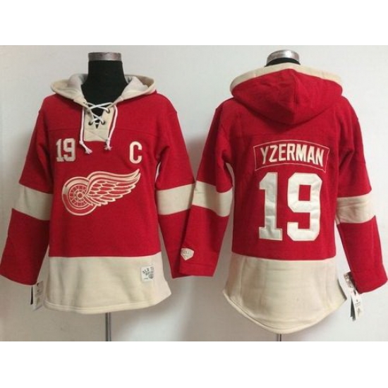 Detroit Red Wings 19 Steve Yzerman Red Women Old Time Lacer NHL Hoodie Detroit Red Wings 19 Steve Yzerman Red Women Old Time Lacer NHL Hoodie