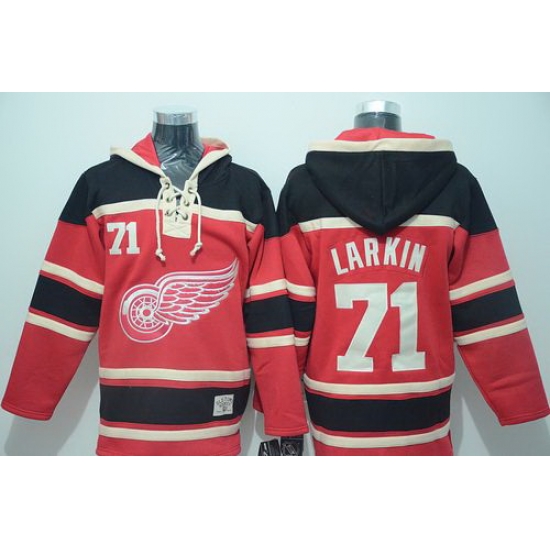 Men Detroit Red Wings 71 Dylan Larkin Red Sawyer Hooded Sweatshirt Stitched NHL Jersey Men Detroit Red Wings 71 Dylan Larkin Red Sawyer Hooded Sweatshirt Stitched NHL Jersey